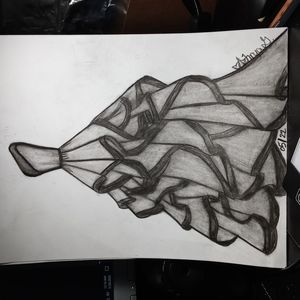 Ruffled Gown Drawing